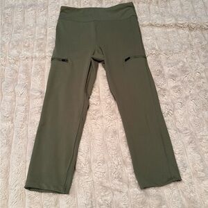 Nine West Active Olive Leggings Zip pockets